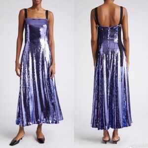 NEW Adam Lippes Giovanna Sequin Dress in Purple